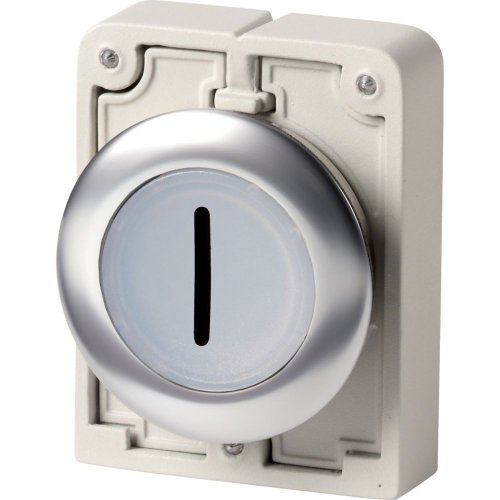 Eaton Signaaldrukknop, 30mm, RVS, vlak, wit "I", terugverend - Eaton 1160pic 1931 - 20062971