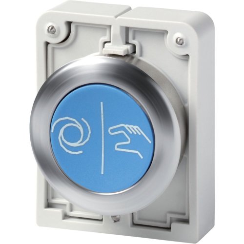 Eaton Drukknop, 30mm, RVS, vlak, met tekst X217, terugverend - Eaton 1160pic 1961 - 20063028