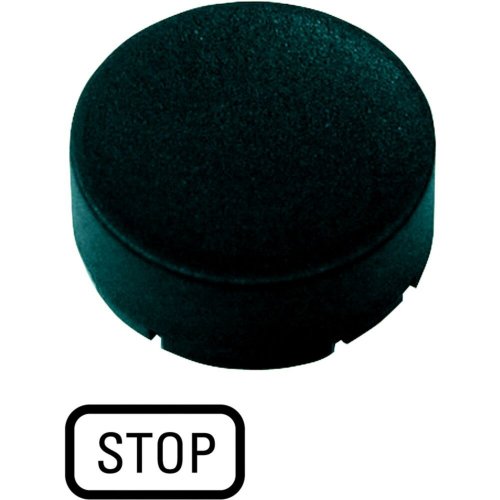 Eaton Indicatieplaatje, hoog zwart, STOP - Eaton 1160pic 839 c - 20065527