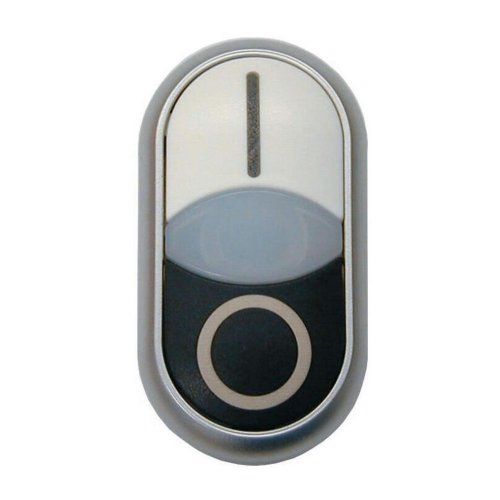 Eaton Dubbele drukknop, +signaallamp, wit I/wit/zwart 0 - Eaton 116a144 c - 20065193