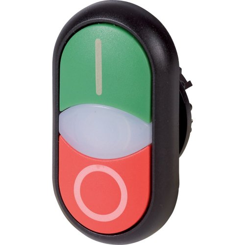 Eaton Dubbele drukknop, +signaallamp, groen I/wit/rood 0 - Eaton 116a145 l - 20065188