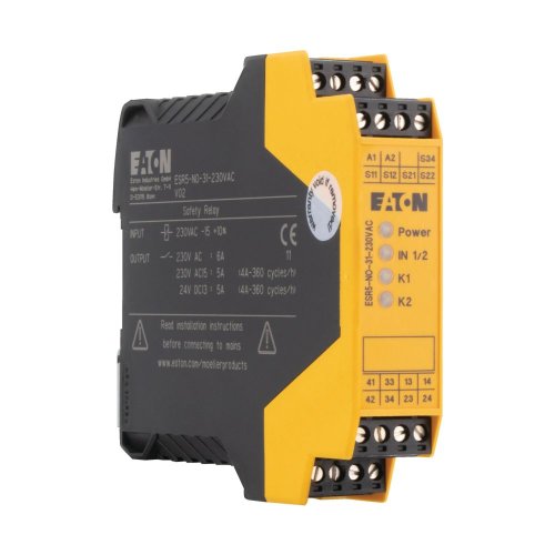 Eaton Veiligheidsrelais (230Vac50/60Hz), 3 vrijgave paden , 1 meldc. - Eaton 119380 r - 20059618