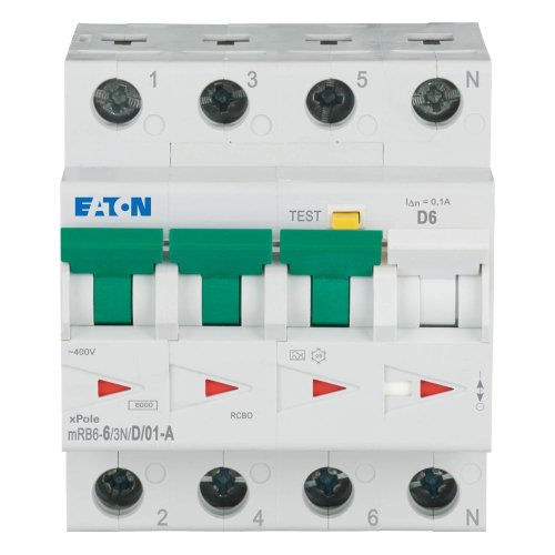Eaton Aardlekautomaat (RCBO) mRB6, D-kar., 6A, 100mA, 4P incl. N,6 kA - Eaton 120673 c - 20059657