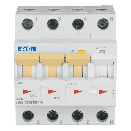 Eaton Aardlekautomaat (RCBO) mRB6, D-kar., 13A, 100mA, 4P incl. N,6 kA - Eaton 120675 c - 20059659
