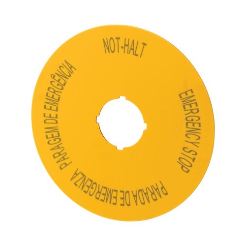 Eaton Schild, NOOD-HOLD, D=90mm, geel, DE, EN, ES, PT - Eaton 121086 l - 20059680