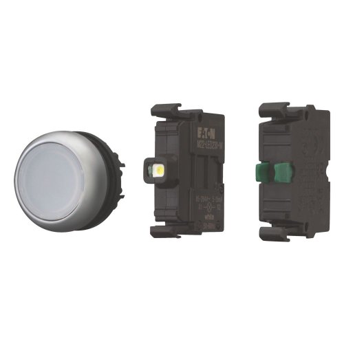Eaton Drukknop verlicht, vlak, veerretour, 1 no, wit, blisterverpakking - Eaton 132604 l - 20060128