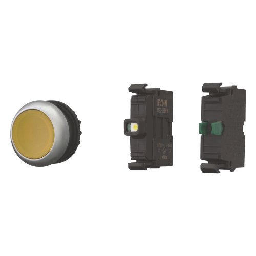 Eaton Drukknop verlicht, vlak, veerretour, 1 no, geel, blisterverpakking - Eaton 132613 l - 20060134