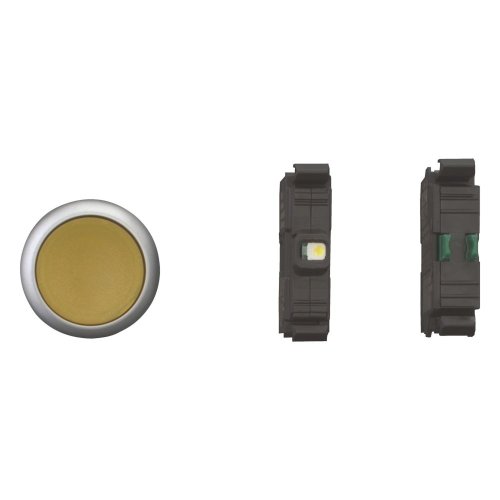 Eaton Drukknop verlicht, vlak, veerretour, 1 no, geel, LED 230 VAC, blisterv - Eaton 132616 c - 20060136
