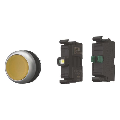 Eaton Drukknop verlicht, vlak, veerretour, 1 no, geel, LED 230 VAC, blisterv - Eaton 132616 l - 20060136
