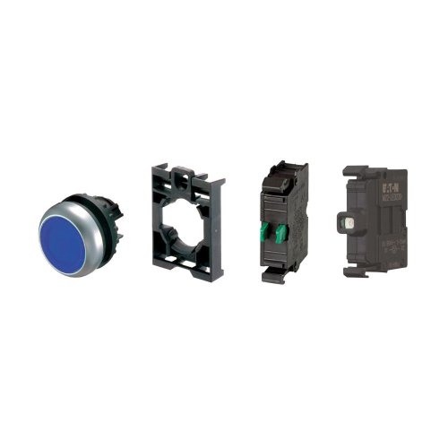Eaton Drukknop verlicht, vlak, veerretour, 1 no, blue, LED 230 VAC, blisterv - Eaton 132617 l - 20060137