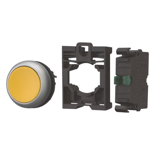 Eaton Drukknop, vlak, veerretour, 1 no, geel, blisterverpakking - Eaton 132620 l - 20060140