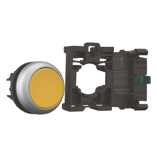 Eaton Drukknop, vlak, veerretour, 1 no, geel, blisterverpakking - Eaton 132620 r - 20060140