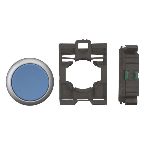 Eaton Drukknop, vlak, blauw, terugverend, met contactelement, 1M, frontbeves - Eaton 132621 c - 20060141
