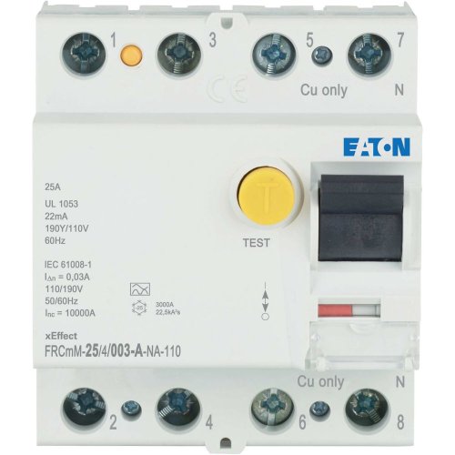 Eaton Aardlekschakelaar digitaal (RCCB) FRCMM, 25A, 4P, 30mA, 10kA, A-type,  - Eaton 167699 c - 20060607