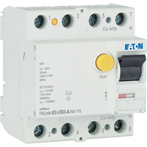 Eaton Aardlekschakelaar digitaal (RCCB) FRCMM, 63A, 4P, 30mA, 10kA, A-type,  - Eaton 167701 r - 20060609