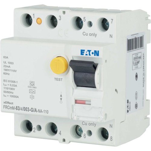 Eaton Aardlekschakelaar digitaal (RCCB) FRCMM, 63A, 4P, 30mA, 10kA, G/A-type - Eaton 167707 l - 20060615