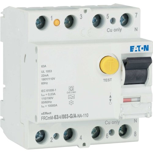 Eaton Aardlekschakelaar digitaal (RCCB) FRCMM, 63A, 4P, 30mA, 10kA, G/A-type - Eaton 167707 r - 20060615