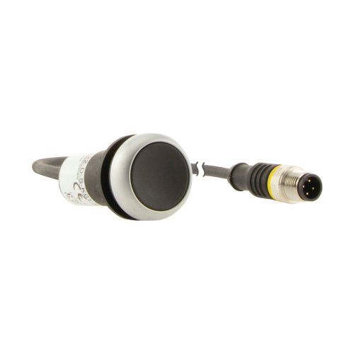 Eaton Drukknop, RMQ Compact, zwart, vlak, vast, 0no/1nc, M12A-male, kabel zw - Eaton 181045 r - 20061782