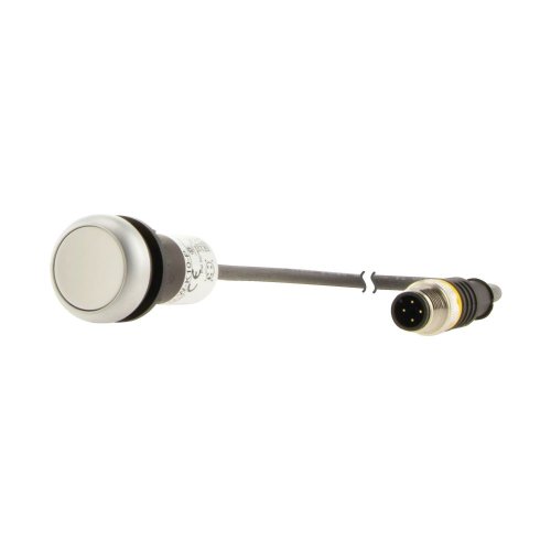 Eaton Drukknop, RMQ Compact, wit, vlak, terugverend, 1no/0nc, M12A-male, kab - Eaton 181047 l - 20062192
