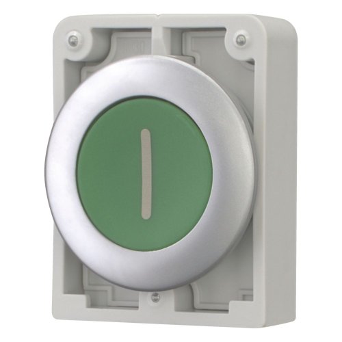 Eaton Drukknop, 30mm, vlak, groen, "I", terugverend - Eaton 182956 l - 20062017