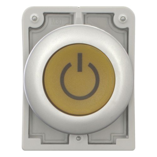 Eaton Signaaldrukknop, 30mm, vlak, geel, met tekst X162, terugverend - Eaton 182965 c - 20062026