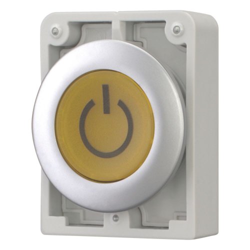 Eaton Signaaldrukknop, 30mm, vlak, geel, met tekst X162, terugverend - Eaton 182965 l - 20062026