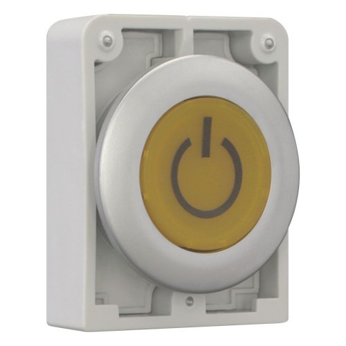 Eaton Signaaldrukknop, 30mm, vlak, geel, met tekst X162, terugverend - Eaton 182965 r - 20062026