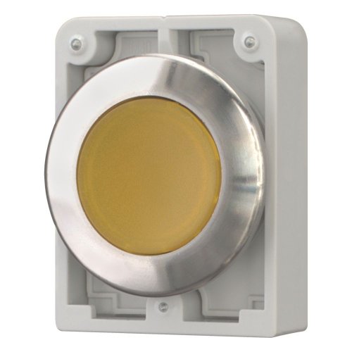 Eaton Signaaldrukknop, 30mm, RVS, vlak, geel, vast - Eaton 188061 l - 20062964
