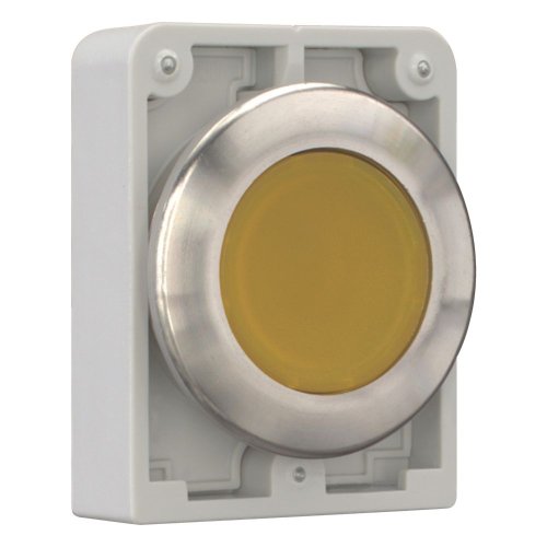 Eaton Signaaldrukknop, 30mm, RVS, vlak, geel, vast - Eaton 188061 r - 20062964