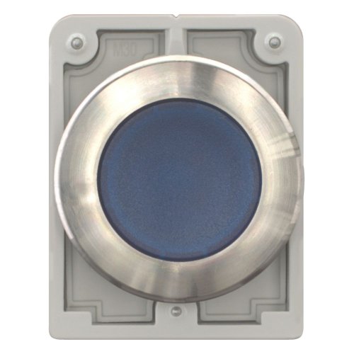 Eaton Signaaldrukknop, 30mm, RVS, vlak, blauw, vast - Eaton 188062 c - 20062965