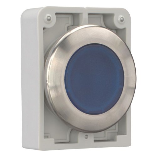 Eaton Signaaldrukknop, 30mm, RVS, vlak, blauw, vast - Eaton 188062 r - 20062965