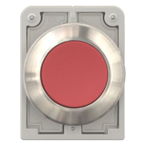 Eaton Drukknop, 30mm, RVS, vlak, rood, terugverend - Eaton 188086 c - 20063015