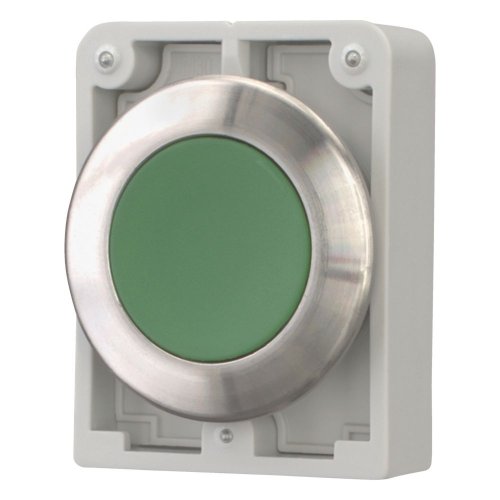 Eaton Drukknop, 30mm, RVS, vlak, groen, vast - Eaton 188087 l - 20063024
