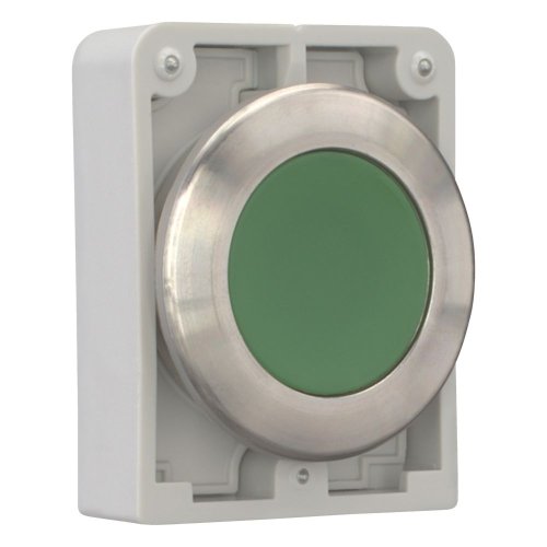 Eaton Drukknop, 30mm, RVS, vlak, groen, vast - Eaton 188087 r - 20063024