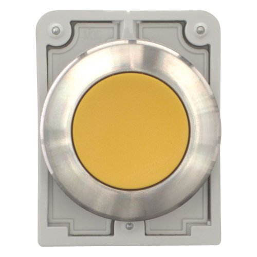 Eaton Drukknop, 30mm, RVS, vlak, geel, vast - Eaton 188088 c - 20063025