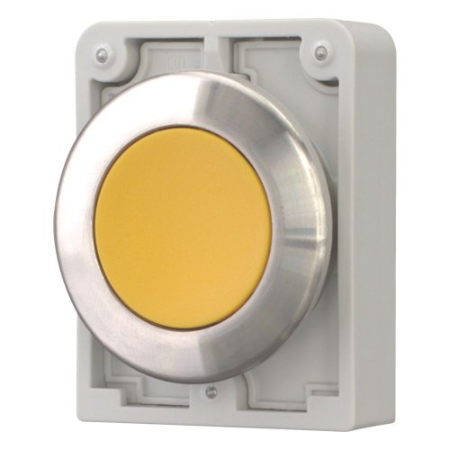 Eaton Drukknop, 30mm, RVS, vlak, geel, vast - Eaton 188088 l - 20063025