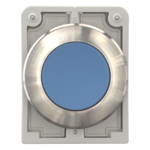 Eaton Drukknop, 30mm, RVS, vlak, blauw, terugverend - Eaton 188089 c - 20063018