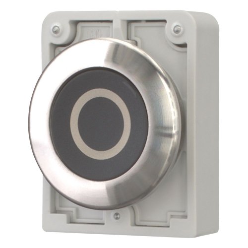 Eaton Drukknop, 30mm, RVS, vlak, zwart, "O", terugverend - Eaton 188103 l - 20063035