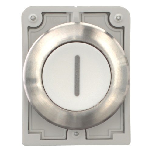 Eaton Drukknop, 30mm, RVS, vlak, wit "I", terugverend - Eaton 188104 c - 20062985