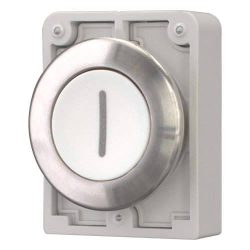 Eaton Drukknop, 30mm, RVS, vlak, wit "I", terugverend - Eaton 188104 l - 20062985