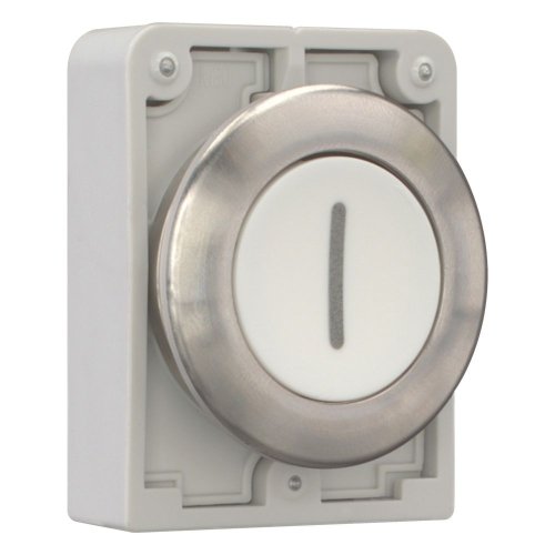 Eaton Drukknop, 30mm, RVS, vlak, wit "I", terugverend - Eaton 188104 r - 20062985