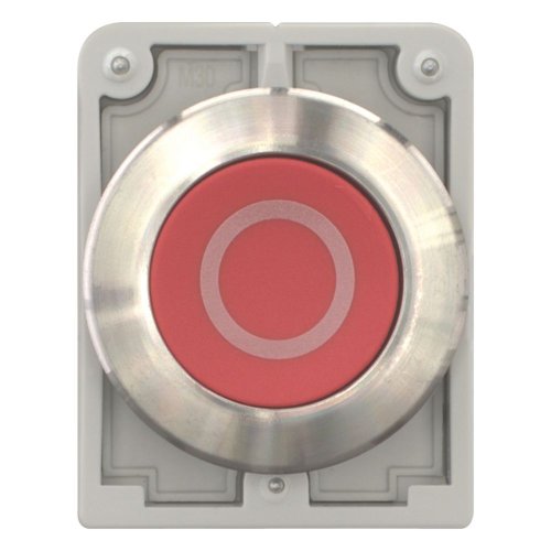 Eaton Drukknop, 30mm, RVS, vlak, rood, "O", vast - Eaton 188105 c - 20063031