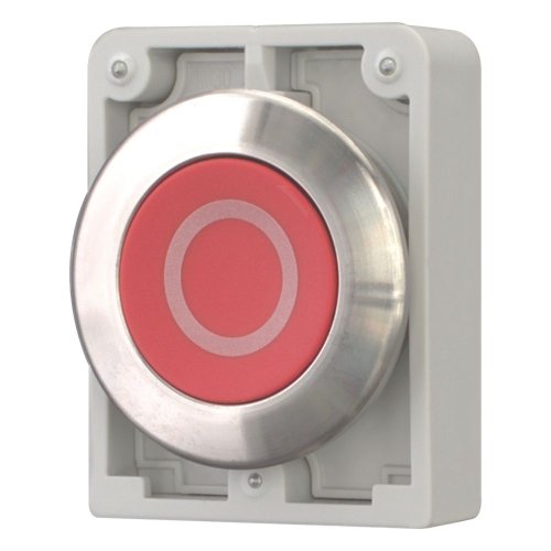 Eaton Drukknop, 30mm, RVS, vlak, rood, "O", vast - Eaton 188105 l - 20063031