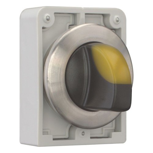 Eaton Signaalkeuzeschakelaar, 30mm, RVS, vlak, geel, 2 standen, vast - Eaton 188196 r - 20063005
