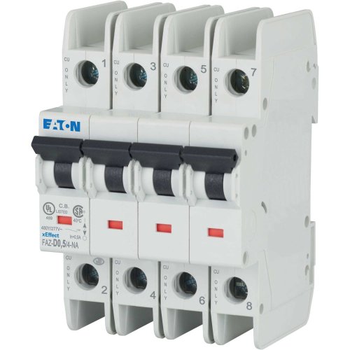 Eaton Installatie-automaat (MCB) FAZ-NA, 4P, 0,5A, D-curve, 15kA, UL-cert. - Eaton 190824 l - 20063180
