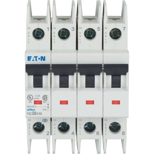 Eaton Installatie-automaat (MCB) FAZ-NA, 4P, 8A, D-curve, 15kA, UL-cert. - Eaton 190833 c - 20063189