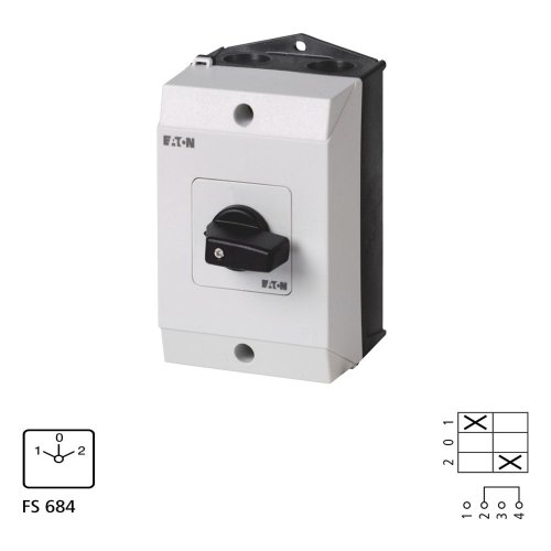 Eaton Omschakelaar, Contacten: 2, 32 A, Frontplaat: 1-0-2, 60 &deg;, vast, Opbou - Eaton 207169 l1 - 20064520