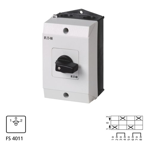 Eaton Omschakelaar, contacten: 4, 32 A, frontplaat: 2>0<1, 45 &deg;, terugverend - Eaton 207179 l1 - 20064523