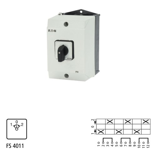 Eaton Omschakelaar, contacten: 6, 32 A, frontplaat: 2>0<1, 45 &deg;, terugverend - Eaton 207184 l1 - 20064528