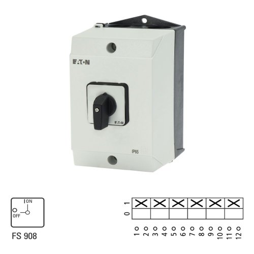 Eaton AAN-UIT-schakelaar, 6-polig, 32 A, 90 &deg;, Opbouw - Eaton 207187 l1 - 20064531